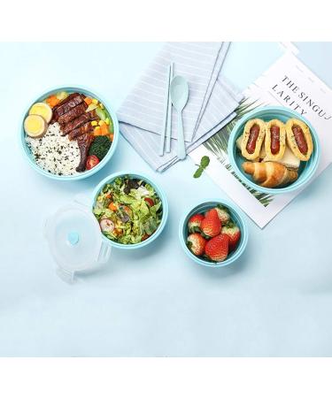 DASAWAN 40oz Camping Bowl with Lid, Portable Collapsible Silicone Bowl & Stainless Steel Cutlery Set - Travel & Camping Accessories, Large 1200ml Bowl, Blue - Buy Online on GoSupps.com