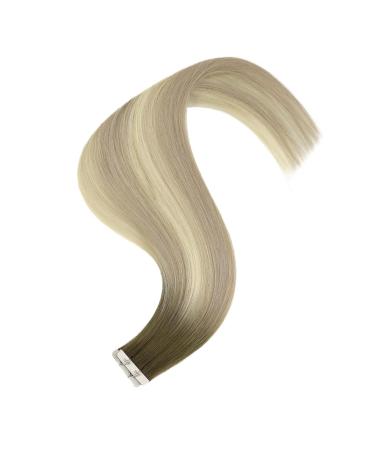 Youngsee Ombre Real Hair Tape In Extensions - 50cm Dark Brown to Blonde 5PCS Virgin Hair Smooth & Lightweight - Buy Online on GoSupps.com