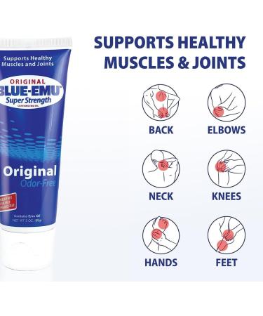 Blue Emu Original Super Strength Muscle and Joint Cream 3 oz - Travel Size Support for Muscles and Joints - Buy Online on GoSupps.com