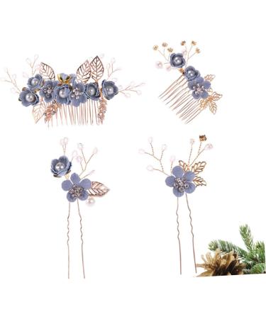 FRCOLOR 1 Set of 4 Comb Insert Rhinestone Headdress Hair Accessories with Flowers Floral Hair Accessories Comb for Touping Hair Bridal Wedding Hair Comb Set Rhinestones Child - Buy Online on GoSupps.com