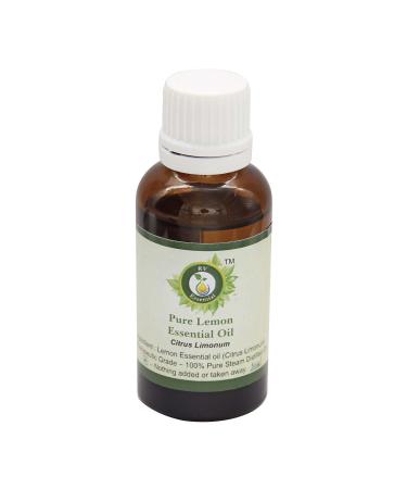 Lemon Essential Oil | Citrus Limonum | Lemon Oil | for Wood | for Skin | for Baking | for Body | 100% Pure Natural | Steam Distilled | Therapeutic Grade | 30ml | 1.01oz by R V Essential Lemon 30ml (1.01 Ounce)