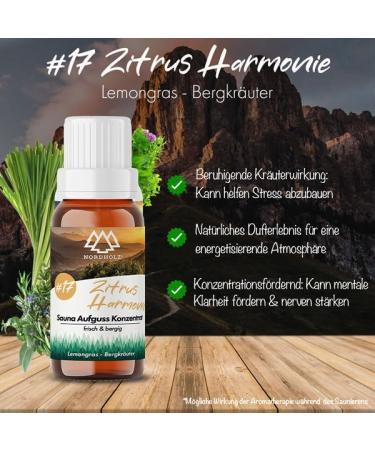Nordholz Sauna Infusion - 48 Varieties | Citrus Harmony 15ml | Special Relaxing Sauna Fragrance & Accessories - Buy Online on GoSupps.com