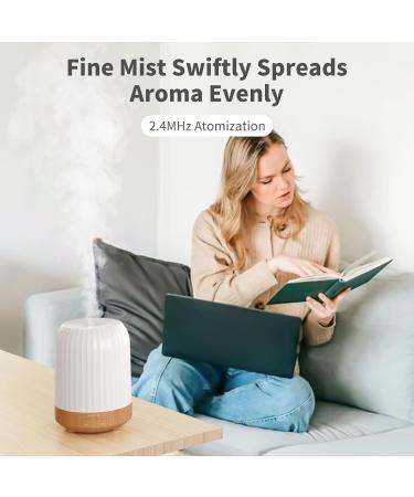 Premium Wood & White Pattern Oil Diffuser - Stylish Aromatherapy for Home & Office - Buy Online on GoSupps.com