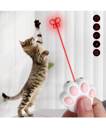 Dasfie USB Rechargeable Training Chaser Interactive Toy Pointer 5 Adjustable Patterns Interactive Cat for Indoor Cats Dogs Pets White - Buy Online on GoSupps.com