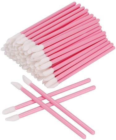 200 Pcs Disposable Lip Brushes Make Up Brush Lipstick Lip Gloss Wans Applicator Tool Makeup Beauty Tool Kits (Pink) (pink)