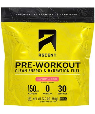 Ascent Pre Workout Raspberry Lemonade - 30 Servings | Boost Energy & Performance - Buy Online on GoSupps.com