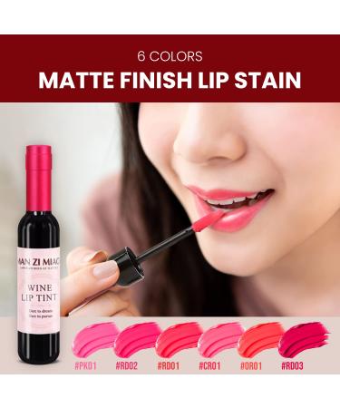 DealPlusDeal Man Zi Miao Wine Lip Tint - 6 Pcs Set | Long Lasting Waterproof Lip Gloss - Buy Online on GoSupps.com