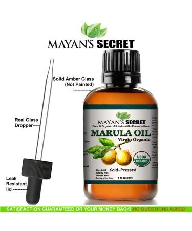USDA Organic Mayan's Secret Marula Oil - Virgin Cold-Pressed Luxury Oil for Face Body Hair & More - Buy Online on GoSupps.com