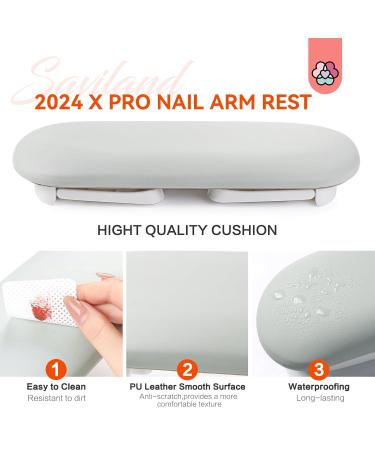 SAVILAND Foldable Nail Arm Rest | Soft Leather Nail Pillow & Non-Slip PVC Mat for Nail Techs | Essential Salon Accessory for Acrylic Nails - Buy Online on GoSupps.com