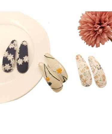 Lyxoto 20-Piece Colorful Hair Clips for Girls & Women | Slipproof Metal Hair Accessories | Embroidered Floral Designs | 5cm Long - Style 2 - Buy Online on GoSupps.com