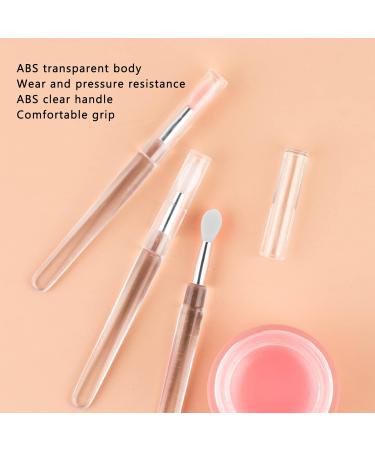 Lip Brush Silicone Reusable Lip Balm Double Sided Mini Lipstick Applicator Brushes for Lipstick Lip Glaze Eye Shadow ABS Tube Transparent - Buy Online on GoSupps.com