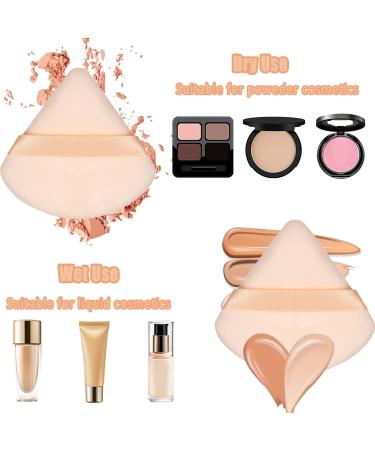 6 Pcs Powder Puff Triangle Powder Puff with Strap Pure Cotton Powder Puff Velvet Face Powder Puff for Contouring Under Eyes and Corners Beauty Makeup Tools. - Buy Online on GoSupps.com