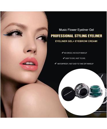 twcrvil 2 Bottles Smudge-Proof Gel Eyeliners Quick-Dry Eyeline Cream Photography Girls Eye Cosmetics Accessories Anniversary Gifts Black Green - Buy Online on GoSupps.com