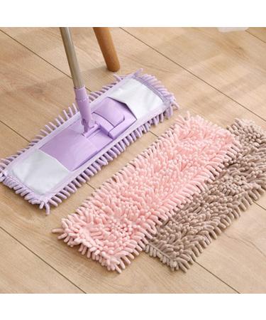 Fiber Mop Reusable Chenille Mop Pads Cloth Flat Wet Or Dry Floor Cleaning Flat Replacement Heads for Home Office Bathroom (Cream-Coloured) - Buy Online on GoSupps.com