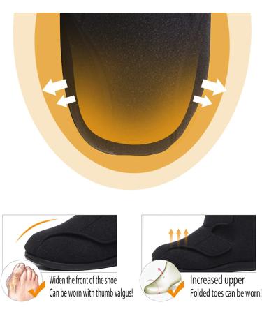 DXDUI High-Top Swelling Shoes for Patients - Gray, Size 47 | Adjustable, Soft Bottom for Swollen Feet & Deformed Valgus - Buy Online on GoSupps.com