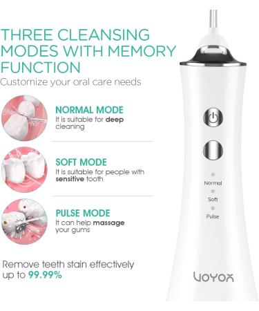Water Flosser for Teeth - Cordless Portable Dental Irrigator with 3 Modes & 4 Tips | IPX7 Waterproof Rechargeable Electric Flosser - Ideal for Home & Travel (WF300 Blue - Buy Online on GoSupps.com