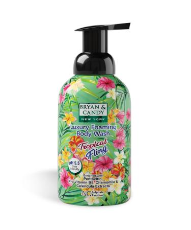 Bryan.&.Candy Luxury Foaming Body Wash with Pentavitin Pro Vit B5 Argan Oil Skin Friendly pH 5.5 All Skin Types 400 Ml (Tropical Fling)