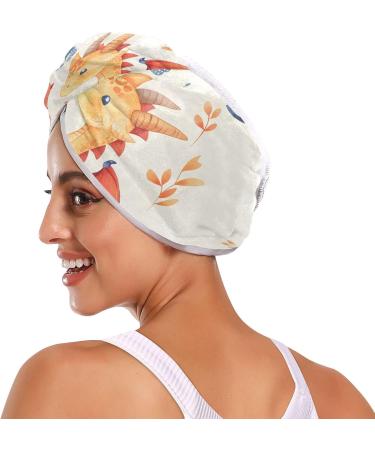 Cute Dragons Hair Towel 2 Pack | Super Absorbent Quick Dry Turbans for Women & Girls - Buy Online on GoSupps.com