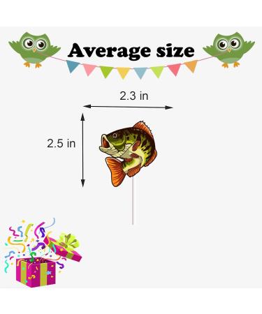 18pcs Fishing Cupcake Toppers for Boys Men Father Big Fish Fishing Cake Decorations Gone Fishing Party Supplies Decorations Glitter Fish Cupcake Toppers - Buy Online on GoSupps.com