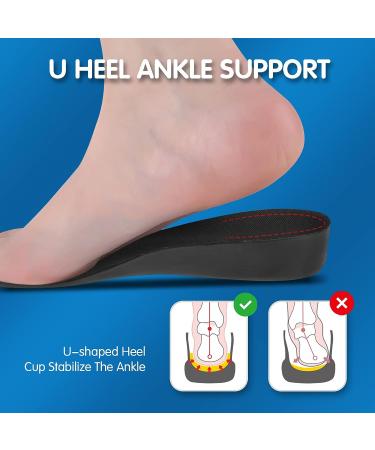 Sushn3D Plantar Fasciitis Insoles 35mm Height Increase | Memory Foam Arch Support | Shock Absorption Gel Inserts | Men 8 1/2-9 | Women 10 1/2-11 Deep Black L - Buy Online on GoSupps.com
