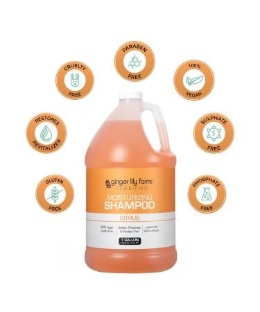 Ginger Lily Farms Club & Fitness Moisturizing Shampoo - 1 Gallon - Vegan & Cruelty-Free - Citrus Scent - for All Hair Types - Buy Online on GoSupps.com