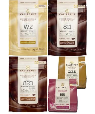 Callebaut Bundle W2 811 823 3 x 1kg and gold and ruby 2 x 400g