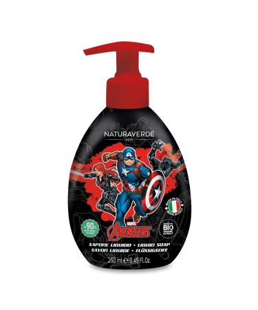 Naturaverde |Kids - Marvel Avengers - Liquid soap for children Captain America children's soap with extracts made of marigold and chamomile organic hand soap 250 ml