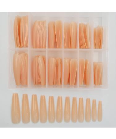 LuckForever 120pc XL Beige Coffin False Nails - Extra Long Ballerina Nail Art Tips - Buy Online on GoSupps.com
