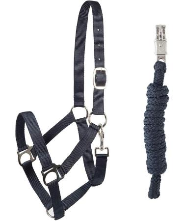 PFIFF 102931 Halter and Rope Set - Durable Dark Blue Cob Halter with Lead Rope for Horses - Buy Online on GoSupps.com