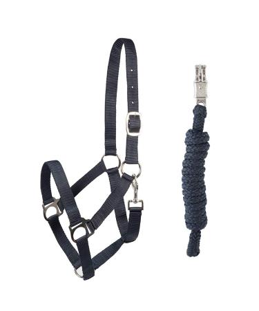 PFIFF 102931 Halter and Rope Set Plastic Halter Lead Rope Dark Blue Full Full Dark Blue