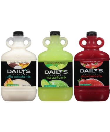 Daily's Cocktail Mix, Pina Colada / Margarita / Strawberry, 64 Oz Each (Pack of 3)