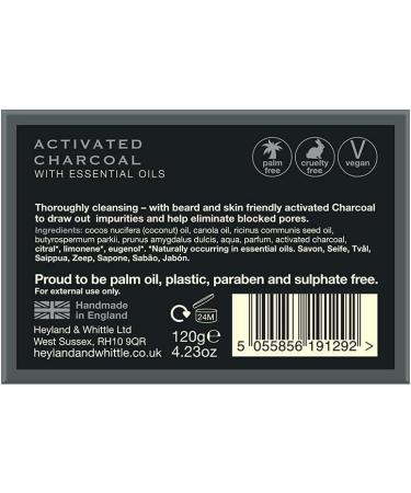 Heyland and Whittle - PALM FREE Activated Charcoal Soap Bar 120g - Buy Online on GoSupps.com