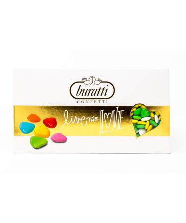 Buratti Confetti Chocolate Dragees with Mini Shaded Green Hearts 1 kg