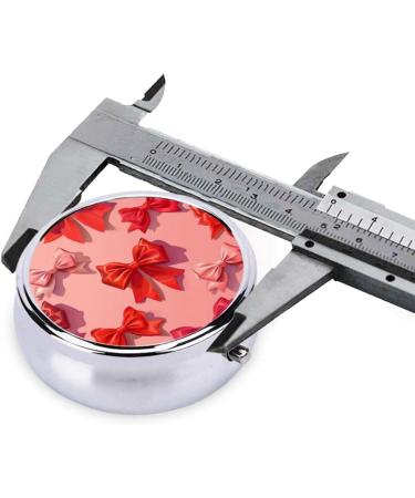 Buy Cute Red Bow Portable Metal Pill Box - Mini 3-Compartment Design for Travel | Ideal for Small Pills - Buy Online on GoSupps.com