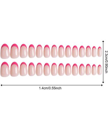 Nude Press On Nails | Fake Nails Almond French False Nails French Style Almond-Shaped Easy to Match for Wedding Christmas Masquerade Valentine's Day Dating Style 2 - Buy Online on GoSupps.com