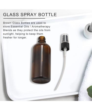 Balawin 2X 100ML Amber Glass Bottle with Black ATOMISER Sprays Refillable Container for Essential Oil/Aromatherapy Use - Buy Online on GoSupps.com