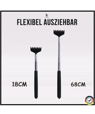 SCUUBY Telescopic Back Scratcher - High-Quality Stainless Steel Extends to 68cm | Perfect for Relieving Itch | Durable & Ergonomic Design - Buy Online on GoSupps.com