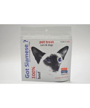 Got Siamese Pet Treat. Cats & Dogs. 100% Dehydrated Beef, Human Grade, USDA Choice Grade, 0.995oz
