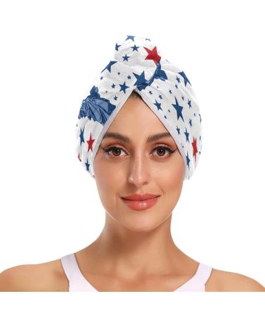 The Statue of Liberty Hair Towel 2 Pack Super Absorbent Hair Drying Towel Quick Dry Hair Turbans Head Towel with Button Twisty Wrap for Women Girls