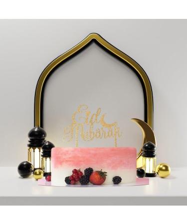 Eid Mubarak Cake Toppers Gold Glitter Ramadan Cupcake Topper Eid -fitr Dessert Decor for Islam Muslim Eid Party Supplies Style 1 - Buy Online on GoSupps.com