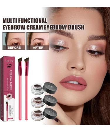 Eyebrow Care Kit 4D Laminated Multi-Function Eyebrow Concealer Contour Brush Starter Kit Eyebrow Pen Long Lasting Waterproof Eyebrow Gel 4D Hair Stroke Brow Stamp Brush (dark brown 2pcs) Dark Brown 2pcs - Buy Online on GoSupps.com