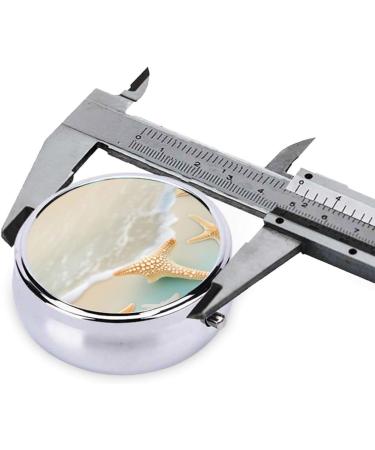 Beach Starfish Round Pill Box - 3 Compartment Portable Organizer for Travel - Buy Online on GoSupps.com