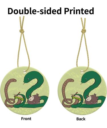 YYHHAOFA Sunflower Seeds Earthworm Snake Prints Christmas Ceramic Round Pendant Decoration - Festive Hanging Ornament for Stores and Homes -2.9 in - Buy Online on GoSupps.com