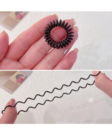 4-Piece Spiral Hair Tie Set | Elastic & Stretchy Bands for Girls & Women | Telephone Cable Hair Accessories for Thick Hair - Buy Online on GoSupps.com