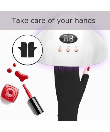 Ybvzrp Black Fingerless Gloves for Women | UV Protection Manicure Gloves | 2 Pairs Anti-UV Nail Gloves - Buy Online on GoSupps.com