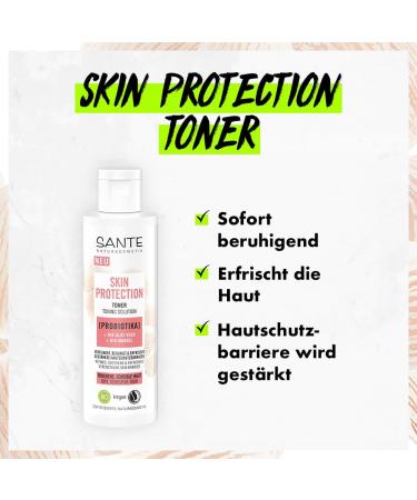 SANTE Naturkosmetik Skin Protection Toner with probiotics organic aloe vera and organic almond nourishing facial water vegan facial care for fresh and radiant skin 125 - Buy Online on GoSupps.com