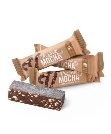 Veloforte Mocha Protein Bar - 10g Complete Protein Hazelnut Coffe & Cocoa Healthy 100% Natural Sports Performance Plant-Based Dairy-Free Gluten-Free Vegan (9 bars) Mocha (Coffee & Cocoa) 9 Count (Pack of 1)