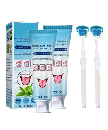 Mimimachi tongue cleaning gel set tongue cleaning gel with cleaning brush tongue cleaning gel with fresh mint tongue cleaning set for oral care removes bad breath 1 piece