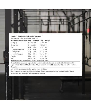 OstroVit Creametto White Chocolate (350g) - Premium Protein Spread | Buy Online for International Shipping - Buy Online on GoSupps.com