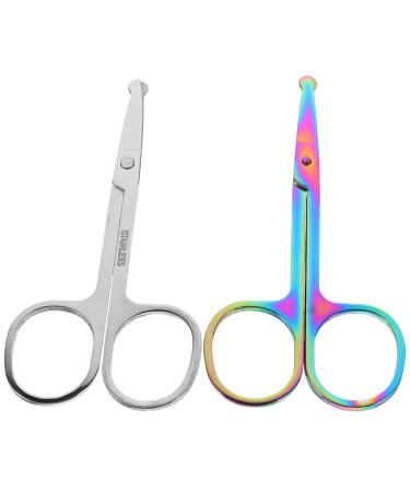Mipcase 4 Pcs Nose Hair Safety Ear Hair Eyelashes Cutter Ear Hair Clippers Nose Hair Cleaner Eyebrow Round Tip Stainless Steel Color Titanium Face Man 10x5cmx2pcs Assorted Colorx2pcs